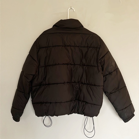 H&M Black water repellant windproof puffer winter coat jacket women size Large - Picture 4 of 7